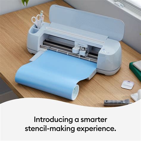 2008848 - Cricut Smart Stencil 33 Cm X 366 Cm; Works without a cutting mat – just load & go!; Create clean lines on both curved & flat surfaces; Great for walls, glass, wood & canvas; Durable yet removes without residue; Translucent blue for easy alignment; Works with sponge brushes, paint brushes, roller paint & spray paint; Use with Cricut Transfer Tape for precise transfer